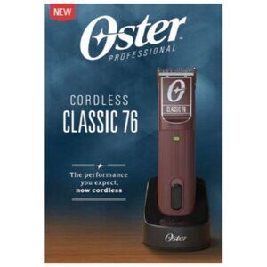 Oster Professional Cordless Clipper Classic 76 Burgundy For Parts Only | New